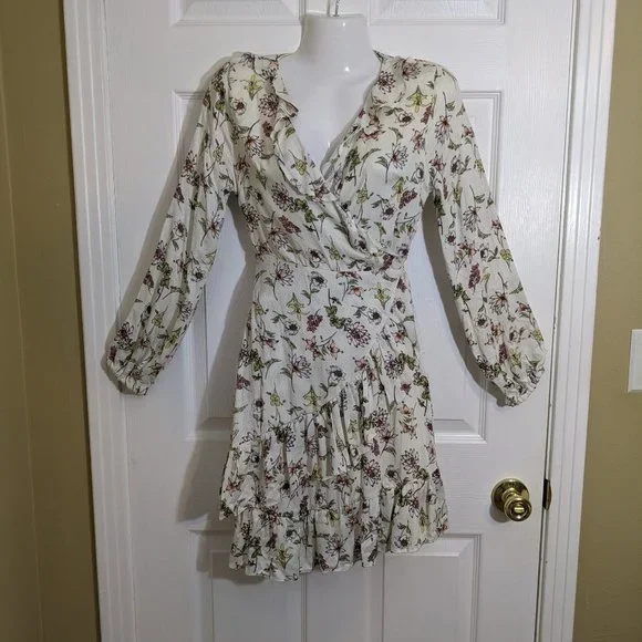 slim fit dress slacks Yolanda Long Sleeve Maxi Dress - Sage Green Floral main image 0